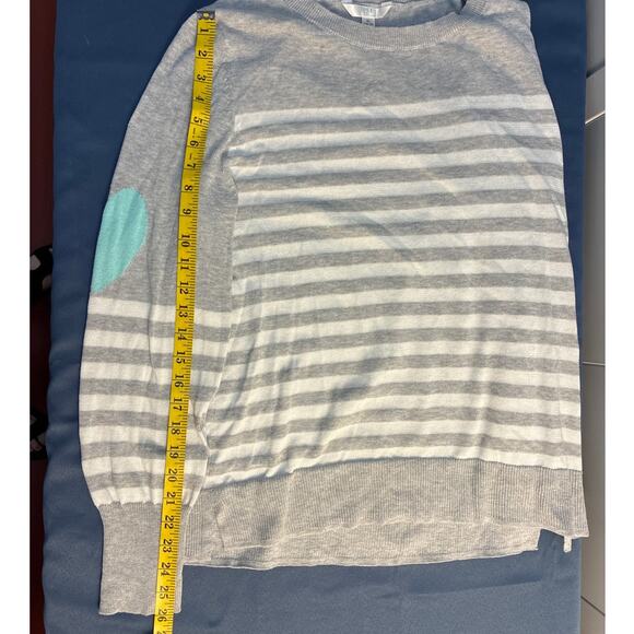 Time and Tru Gray and White Striped Sweater Size XL Aqua Heart Pre-owned - Picture 6 of 7
